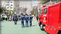 地域のみなさんとの避難訓練