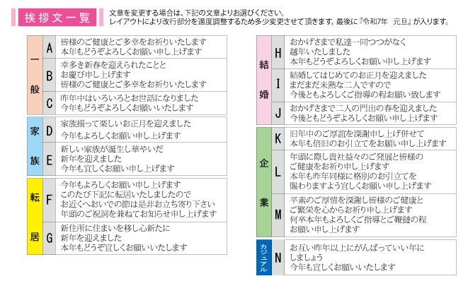 挨拶文一覧